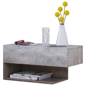 Nástěnný noční stolek Dormal Maxi, beton a sonoma dub