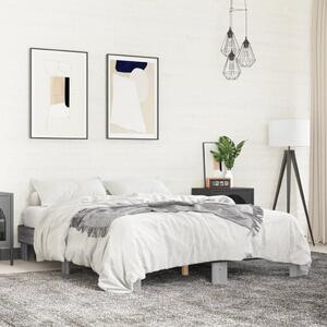 Rám postele šedý sonoma 150 x 200 cm kompozitní dřevo a kov 3280235