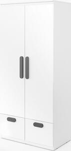 Casarredo Šatní skříň AVIGNON RP-03 2-dveřová, bílá | barva: dig-úchyt-zelená