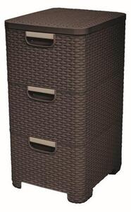 Curver Style 3x14L se zásuvkami tmavě hnědý