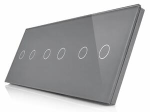Skleněný panel pro 3 dvojité vypínače ROON - R-2C/2C/2C-GR