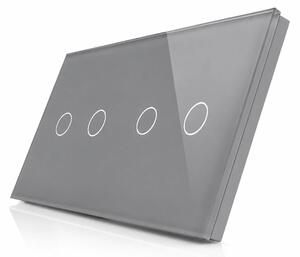 Skleněný panel pro 2 dvojité vypínače ROON - R-2C/2C-GR