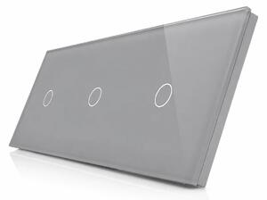 Skleněný panel pro 3 jednoduché vypínače ROON - R-1C/1C/1C-GR