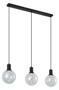 Designové závěsné svítidlo černé s duhovým sklem obdélníkové 3-světelné - Mallon