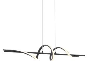 Designové závěsné svítidlo černé 110 cm vč. LED 3-krokové stmívatelné - Wokkel