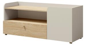 YUKI a | TV stolek 12 | 120 cm | policový | bežovošedá/dub