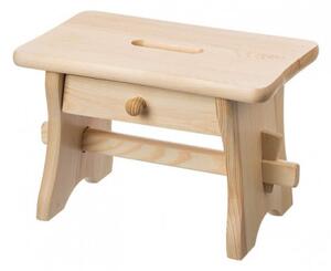 ČistéDřevo Dřevěná stolička s šuplíkem
