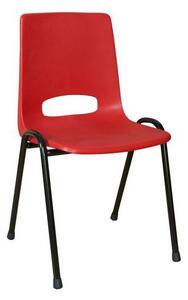 Manutan Plastová jídelní židle Pavlina Black, červená