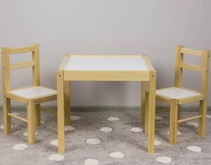Klupś Dřevěný dětský stoleček s židličkami přírodní