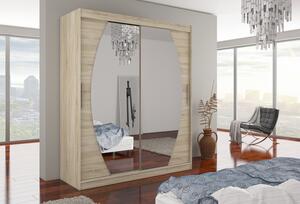 Šatní skříň se zrcadlem 180 cm ZABRIX - dub sonoma