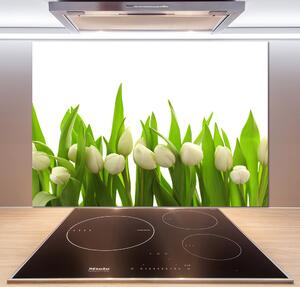 Panel do kuchyně Bílé tulipány pl-pksh-100x70-f-40774643
