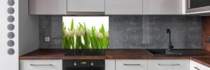 Panel do kuchyně Bílé tulipány pl-pksh-100x70-f-40774671