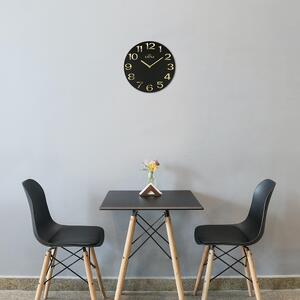 Dřevěné designové hodiny zlaté/černé MPM Timber Simplicity - F