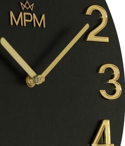 Dřevěné designové hodiny zlaté/černé MPM Timber Simplicity - F