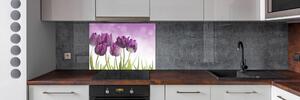 Panel do kuchyně Fialové tulipány pl-pksh-100x70-f-52340543