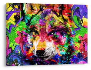 Obraz - Vlk s graffiti (70x50 cm)