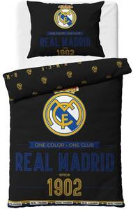 Bavlněné ložní povlečení FC Real Madrid - motiv Royal Black - 100% bavlna Renforcé - 70x90 cm +140x200 cm