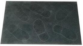 Home Elements Venkovní gumová vstupní rohožka Foot steps - černá 40 x 60 cm