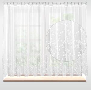 Záclona rivoli, Bílé větvičky s olůvkem metráž, bílá 130 cm