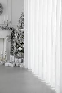 Záclona markizeta, Pruhy lurex stříbrný, bílá 150 cm
