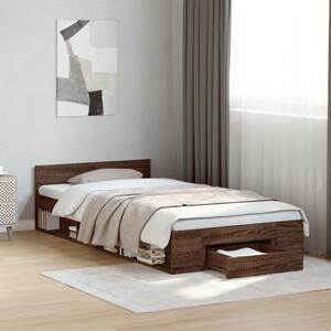 Rám postele se zásuvkou hnědý dub 75 x 190 cm kompozitní dřevo 3280810