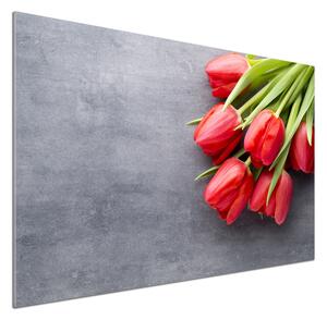 Panel do kuchyně Červené tulipány pl-pksh-100x70-f-99719823