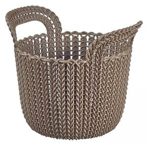 Kulatý košík KNIT, 3L, hnědá