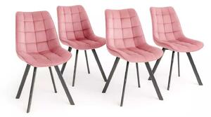 LuxuryForm DESIGN Židle ORLEN VELUR - růžová - SET 4 ks
