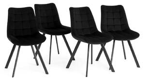 LuxuryForm DESIGN Židle ORLEN VELUR - černá - SET 4 ks
