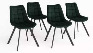 LuxuryForm DESIGN Židle ORLEN VELUR - lahvově zelená - SET 4 ks