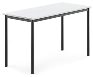 AJ Produkty Stůl BORÅS, 1200x600x720 mm, antracitově šedé nohy, HPL deska, bílá