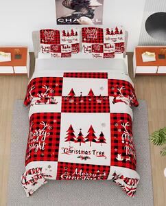 7dílné vánoční povlečení 140x200 – Christmas Tree kostky | Bavlna 80% | Prostěradlo 220x230 zdarma