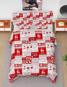 7dílné vánoční povlečení 140x200 – Santa Claus patchwork | Bavlna 80% | Prostěradlo 220x230 zdarma