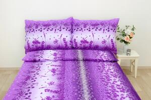 Tegatex Povlečení bavlna - květy fialové Velikost: 70*90 cm, 140*200 cm