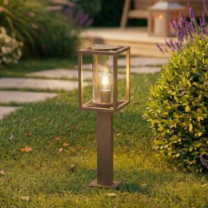 Lucande osvětlení cesty Ferda, 60 cm, hnědá, IP44, stmívatelný, Hnědá / rez, Hliník, Moderní