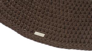 Justin Design Háčkovaný koberec kulatý hnědý kávový 100 cm
