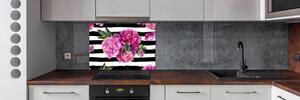 Panel do kuchyně Růžové pivoňky pl-pksh-100x70-f-120266608