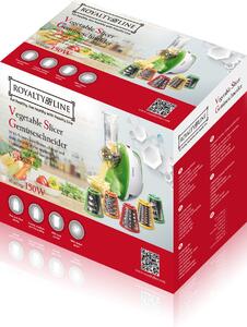 Multifunkční kráječ zeleniny Royalty Line / VS-150.28.1 / 150 W / plast / nerezová ocel / zelená / bílá