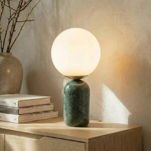 Lindby Stolní lampa Lennes x Eva Söllner, zelená, mramor, Ø 20 cm, Zelená, Obývací pokoj / jídelna, Kámen, Moderní