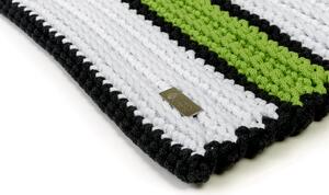 Justin Design Háčkovaný koberec bílo-limetkový 60x100 cm