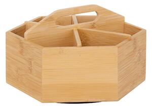5Five® Otočný bambusový organizér s přepážkami, ROTA, pr. 22 x 12,5 cm