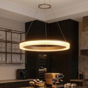Searchlight LED závěsné světlo Lumen Rings 1-fl. písková, železo, stmívatelné, stmívatelný, Krémová / jantar, Obývací pokoj / jídelna, kov, Moderní