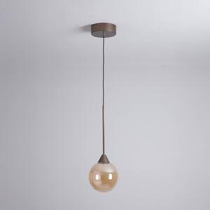 Searchlight LED závěsné světlo OPUS Lux, 1 žárovka, bronz, sklo jantarové,, stmívatelný, Bronz / starožitná mosaz, Obývací pokoj / jídelna, kov