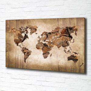 Foto obraz canvas Mapa světa dřevo pl-oc-100x70-f-54299109