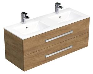 Koupelnová skříňka s umyvadlem SAT Cube Way 120x53x46 cm dub Hickory CUBE461202DHMOD