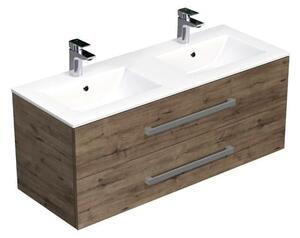 Koupelnová skříňka s umyvadlem SAT Cube Way 120x53x46 cm dub Wellington mat CUBE461202DWMOD