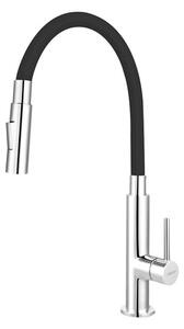 Dřezová baterie Novaservis se silikonovým ramínkem, 2 proudy černá/chrom 70730,0C