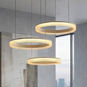Searchlight LED závěsné světlo Lumen Rings, 3 žárovky, písková barva, železo,, stmívatelný, Krémová / jantar, Obývací pokoj / jídelna, kov, Moderní