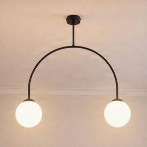 Milagro Lighting Stropní světlo Archie, černé, délka 68 cm, kov, 2ramenné, stmívatelný, Černá, Obývací pokoj / jídelna, kov