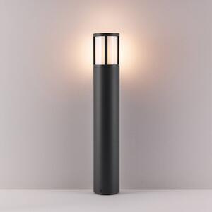 Deko-Light Světlo na cestu Facado II, výška 65 cm, kulaté, tmavě šedé/opálové, stmívatelný, Hliník / šedá / zinek, Hliník